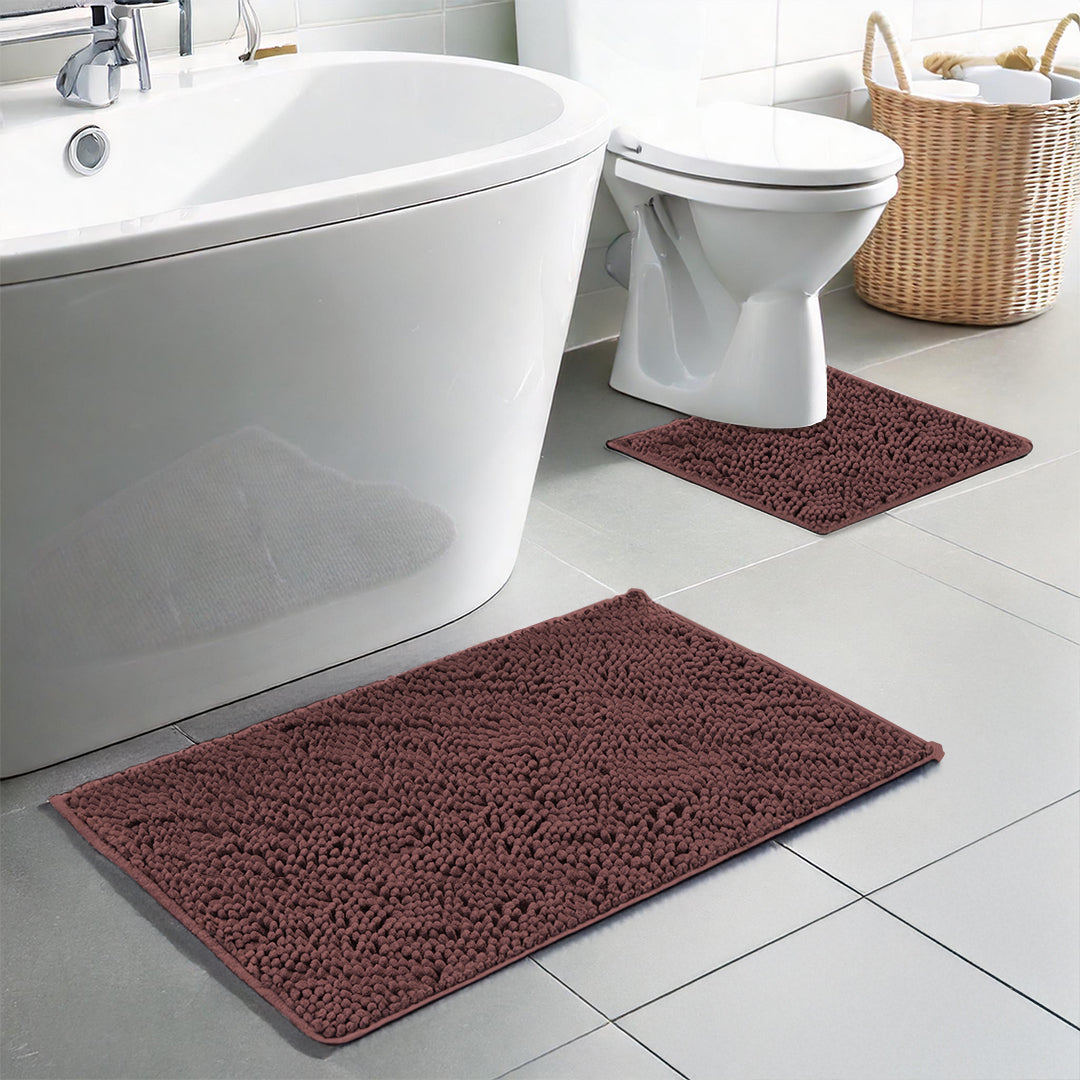 Muddy Mat Chenille Bathroom Rugs Quick Dry Microfiber Mats Non Slip Washable, Extra Thick, Soft and Highly Absorbent Bath Mats for Bathroom, Kitchen, and Shower Floor - Atlantic Blue Small 28"X18"