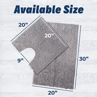 Muddy Mat Chenille Bathroom Rugs Quick Dry Microfiber Mats Non Slip Washable, Extra Thick, Soft and Highly Absorbent Bath Mats for Bathroom, Kitchen, and Shower Floor - Atlantic Blue Small 28"X18"