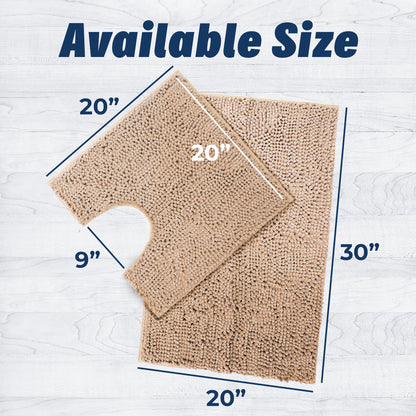 Muddy Mat Chenille Bathroom Rugs Quick Dry Microfiber Mats Non Slip Washable, Extra Thick, Soft and Highly Absorbent Bath Mats for Bathroom, Kitchen, and Shower Floor - Atlantic Blue Small 28"X18"