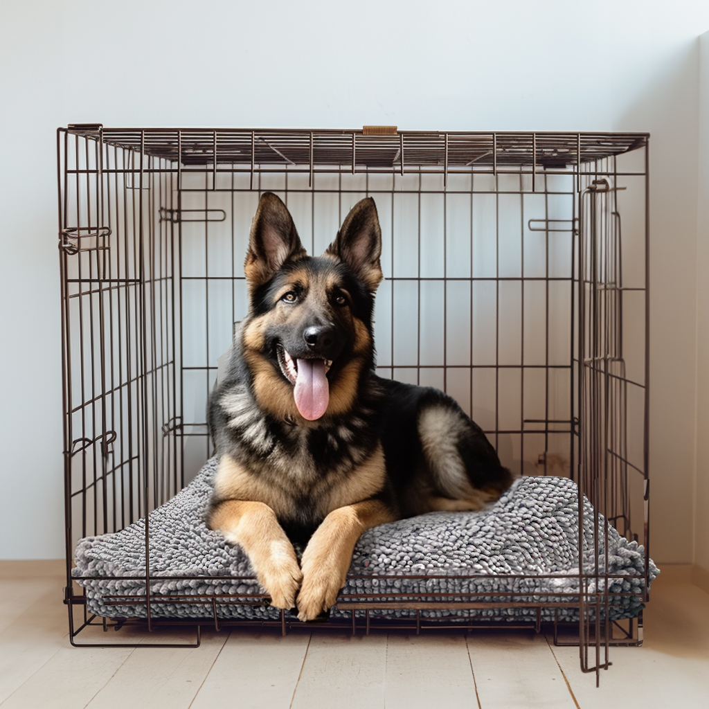 Muddy Mat® Dog Crate Bed mat, Comfortable Dog Pillow, Crate Bed for Large Medium Small Dogs and Cats, Ultra Soft & Relaxing Washable & Dryer Safe Chenille Material - Grey Small (18"x24")